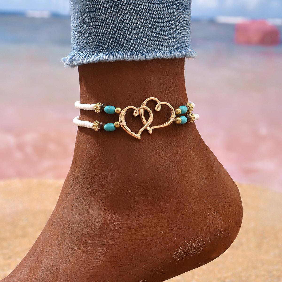 Wholesale Beach Style Footwear Stacked Love Rice Bead Anklets ACC-AS-Gaot001
