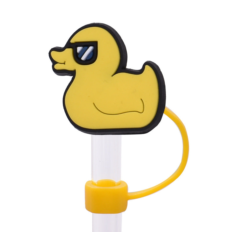 Wholesale Random 100pcs Creative dustproof cartoon Straw Cover Straw Tube Cap