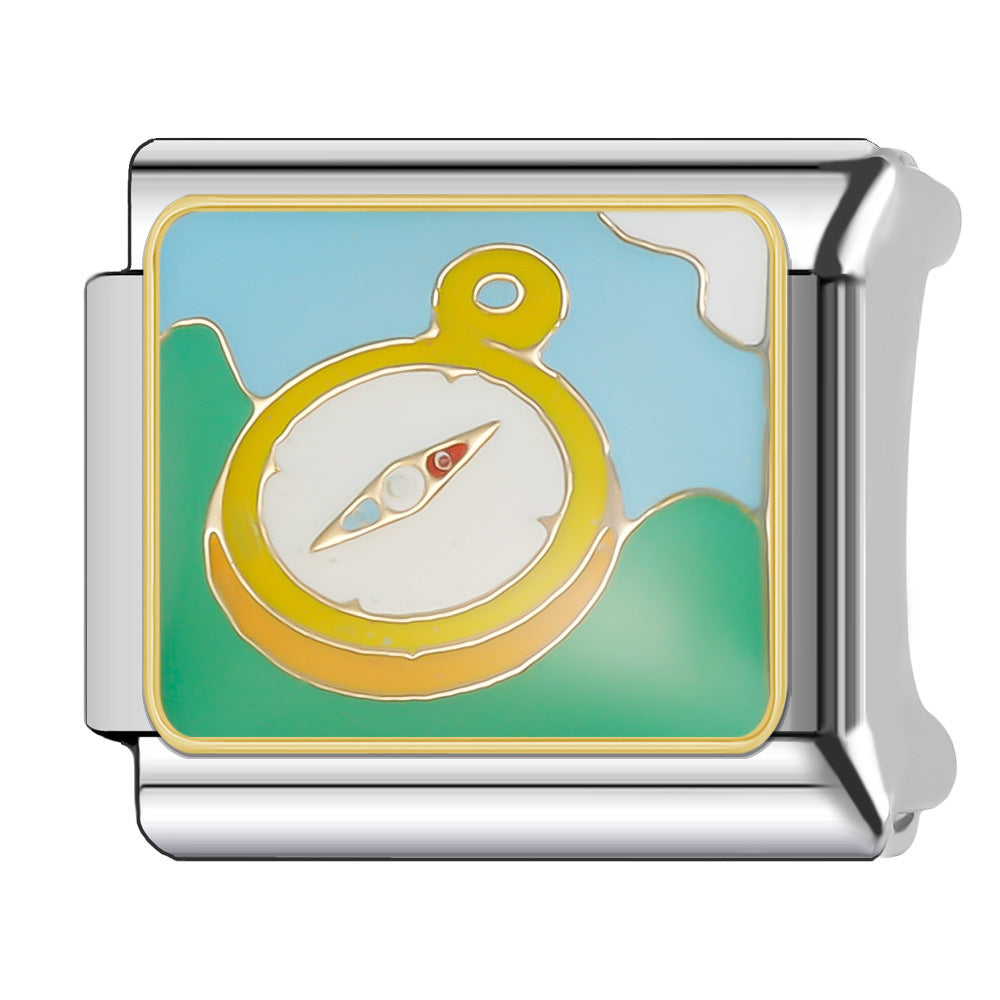 Wholesale Italian Charm Bracelet 9mm DIY Splicing Creative Pattern Stainless Steel Composable Bracelet