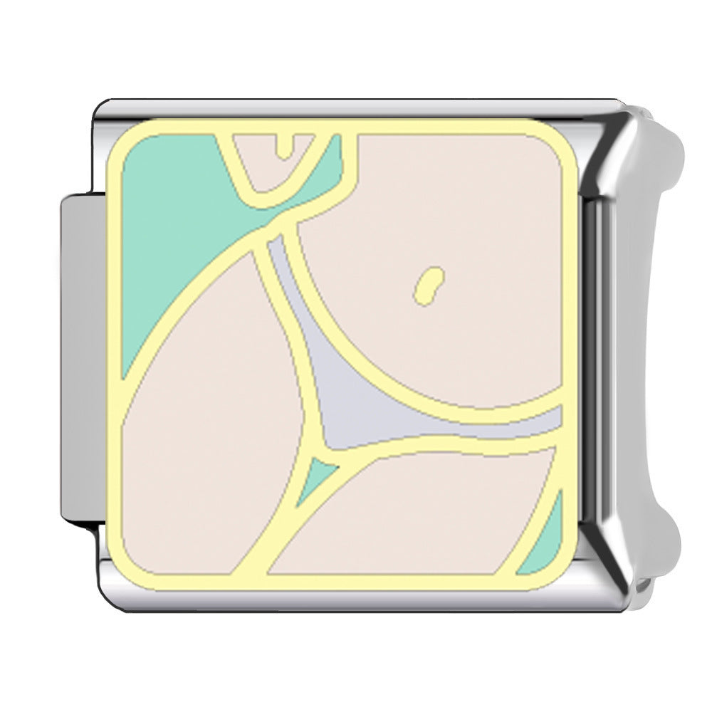 Wholesale 9mm Italian Charm Starter Bracelets DIY square Single Section Creative Stainless Steel Composable Bracelet