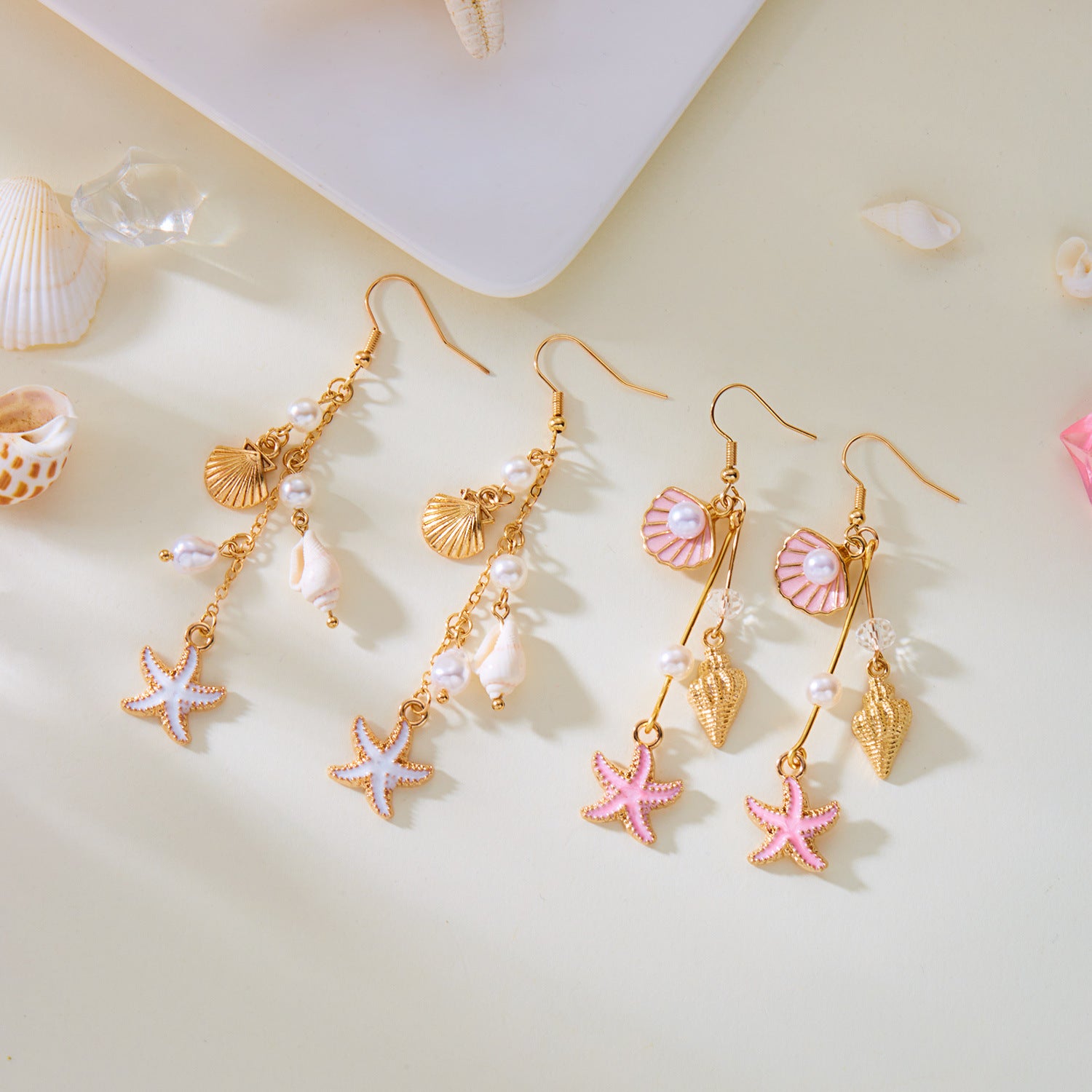 Wholesale  Pearl Shell Conch Pendant Earrings