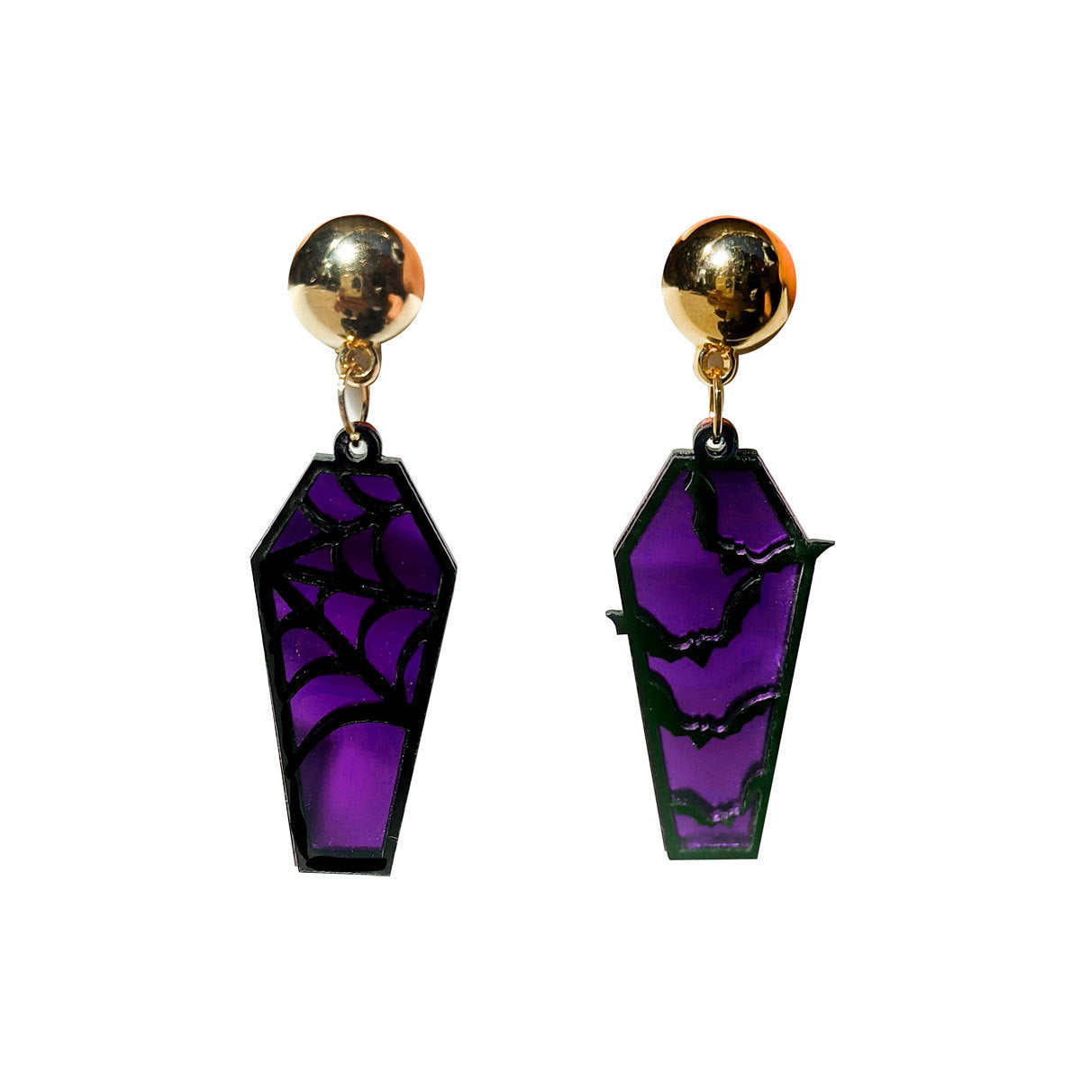 Wholesale Creative Retro Halloween Earrings Spider Pumpkin Witch Acrylic Earrings