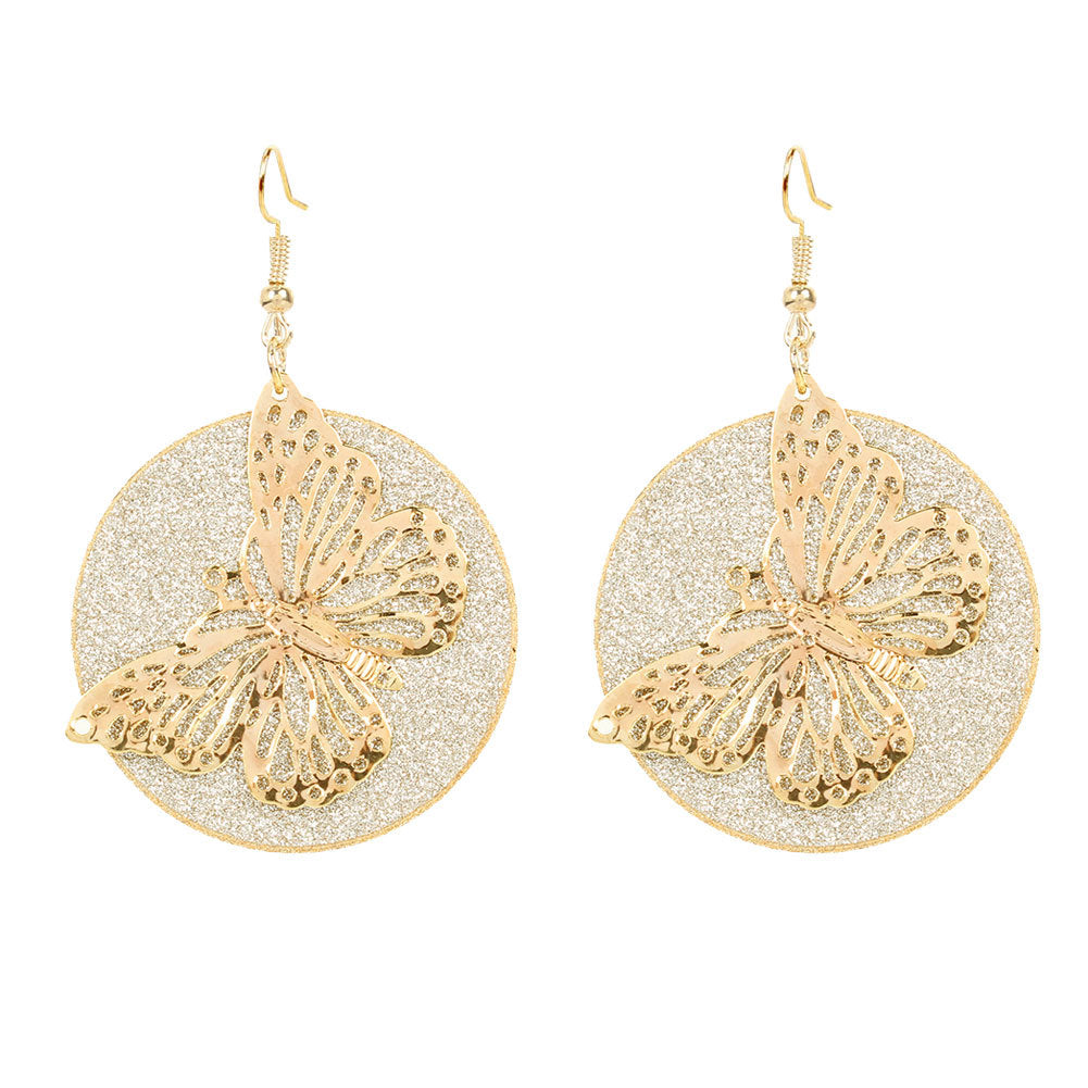 Wholesale retro alloy leaf frosted earring