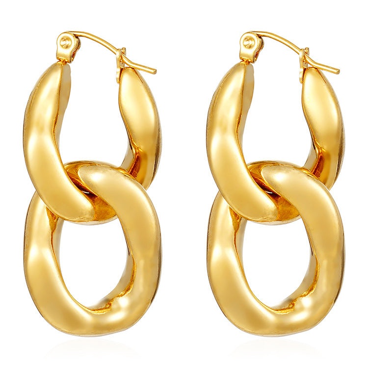 Wholesale 18K Stainless Steel Stitching Texture Earrings ACC-ES-MuShan040