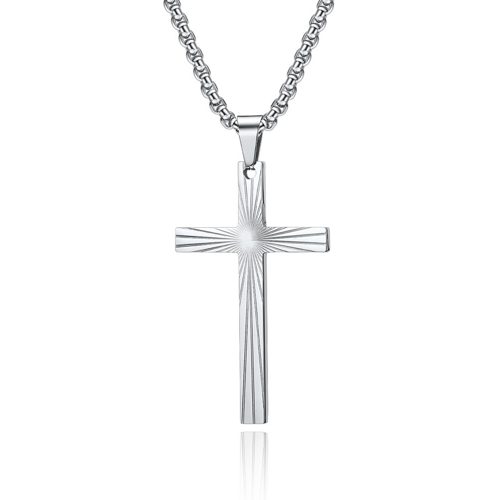 Wholesale Stainless Steel Polished Cross Pendant Necklace Fashion Accessory for Gift or Layering
