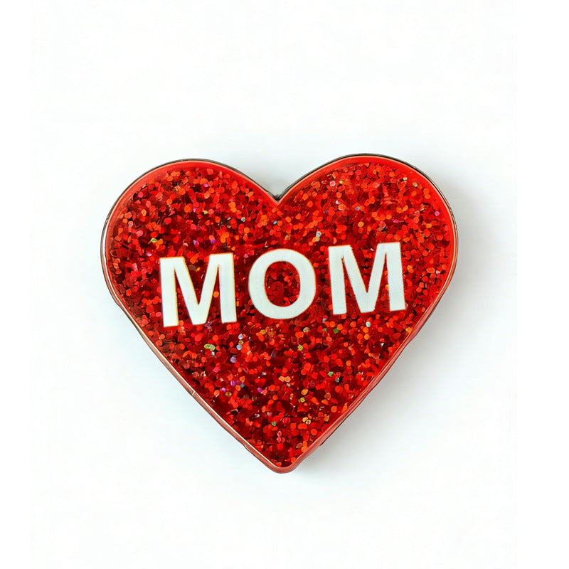Wholesale Mother' s Day Brooch — Gift for Mom: Red Heart Pin