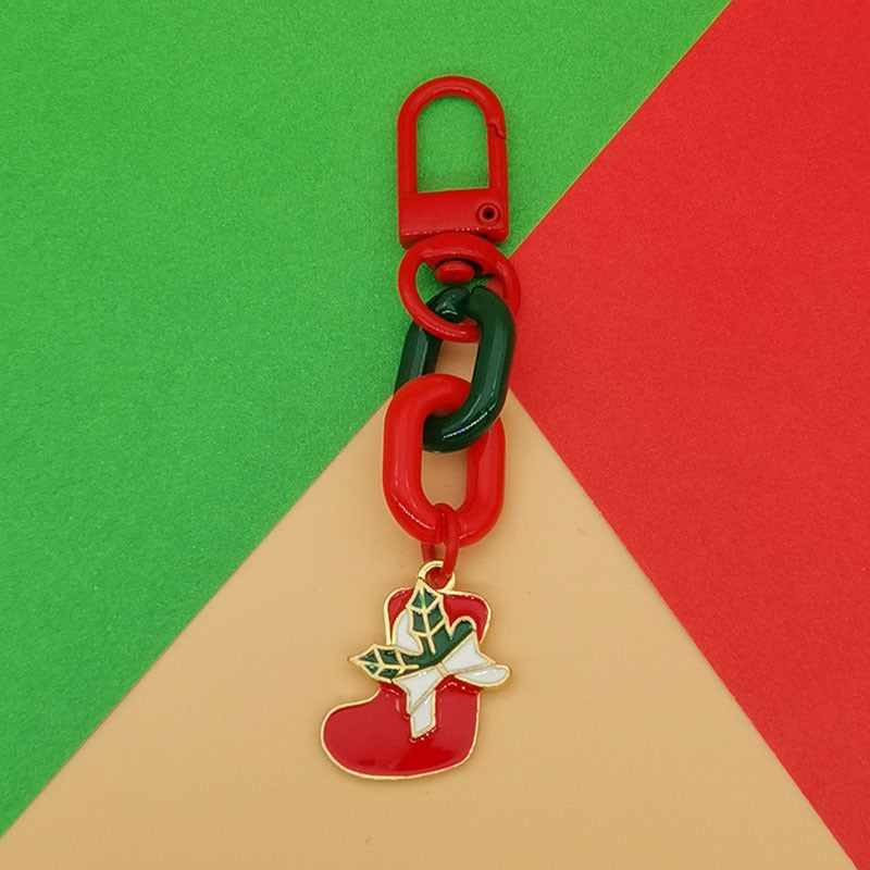 Wholesale Christmas Alloy Santa Claus Snowflake Elk Tree Keychains ACC-KC-Haol001