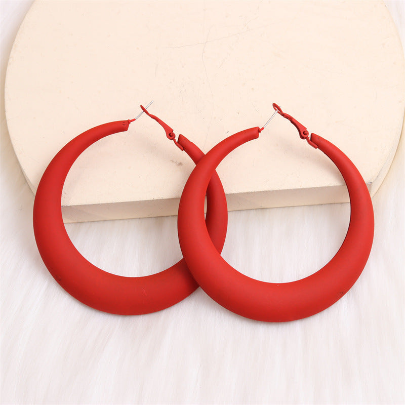 Wholesale 7CM spray paint big earrings