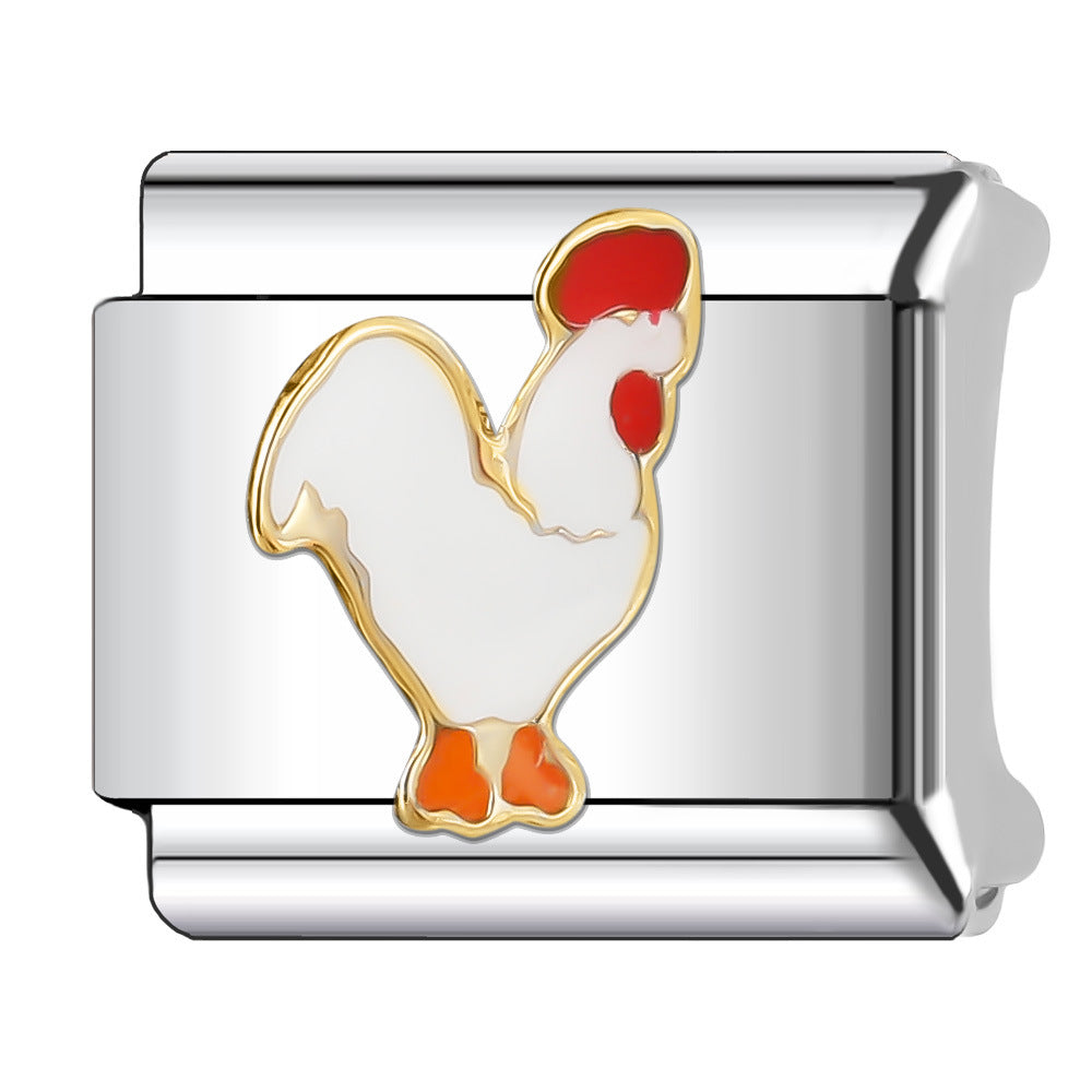 Wholesale Italian Charm Bracelet 9mm DIY Splicing Cute Pet Series Stainless Steel Composable Bracelet