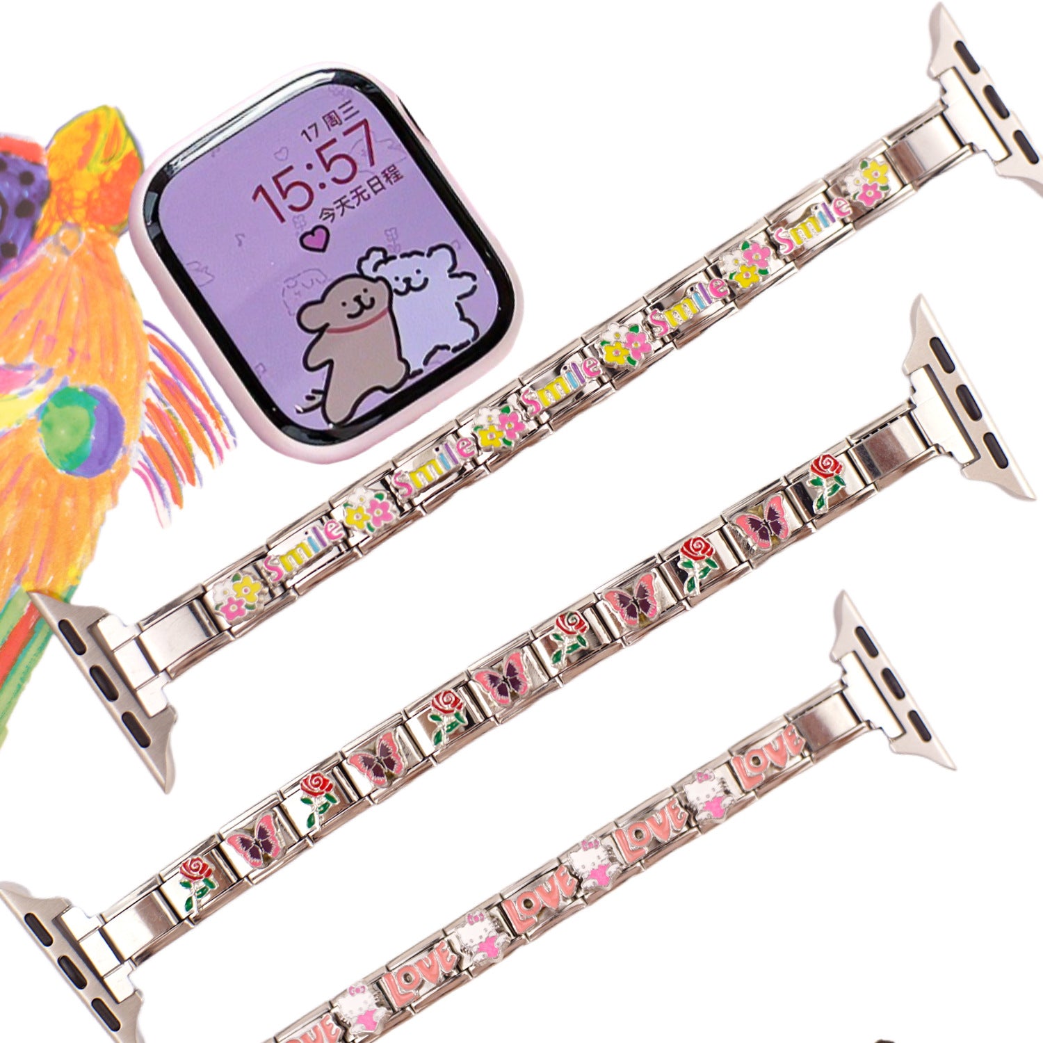 Wholesale  5PCS Italian Charm Bracelet 9mm DIY color light chain series  Creative Stainless Steel Composable Bracelet