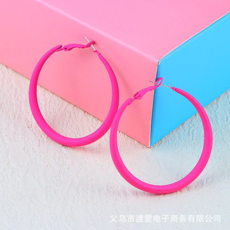 Wholesale Alloy Colorful Paint Simple Geometric Earrings