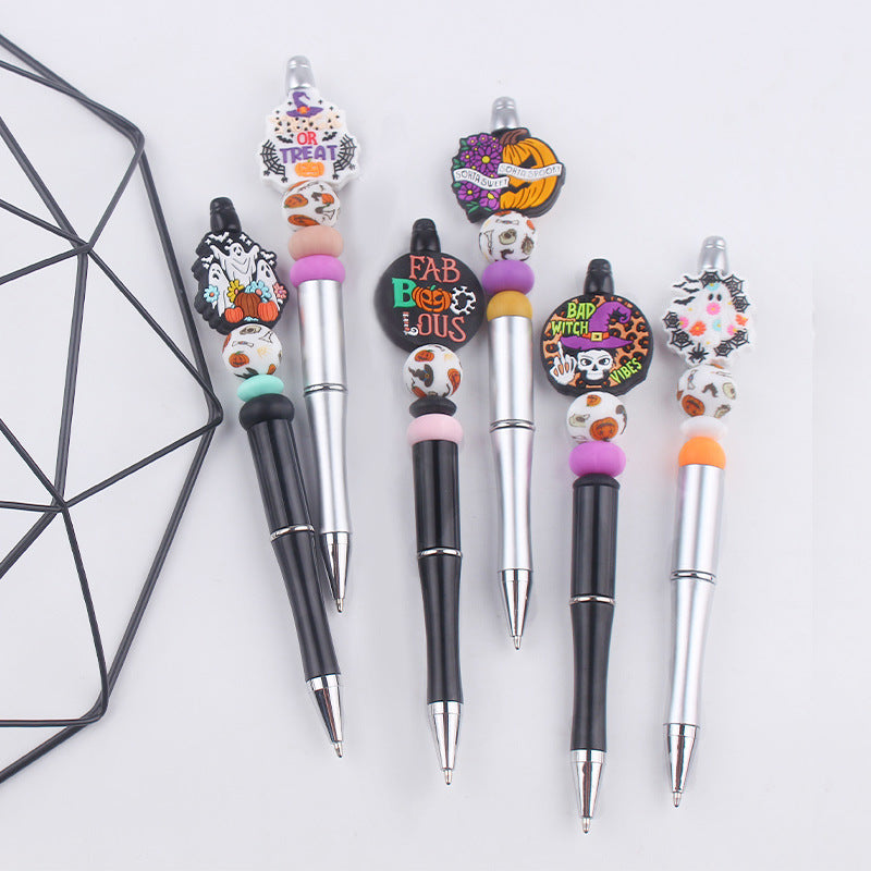 Wholesale  DIY creative  pen cute cartoon Christmas silicone beads beaded pen