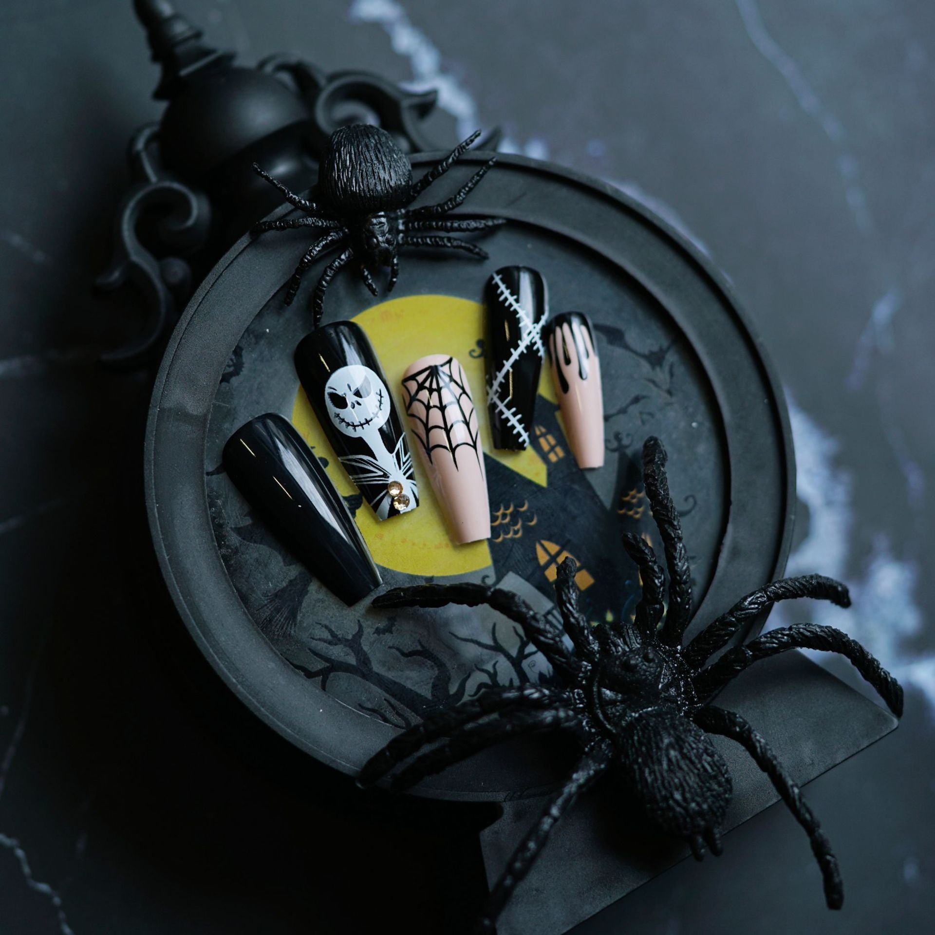 Wholesale 24 Pieces/ box  Black Nails Kits Nail Stickers