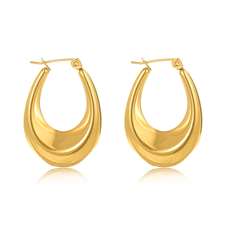 Wholesale  Luxury Geometric Shape Stainless Steel Earrings