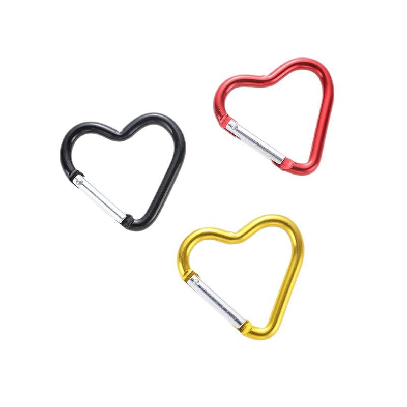 Wholesale Heart aluminum alloy multifunctional safety buckle keychains