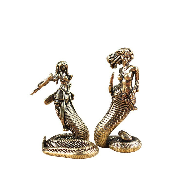 Wholesale Brass Medusa Ornament Ancient Greek Snake Decor Home Office Desktop Decorative Accent
