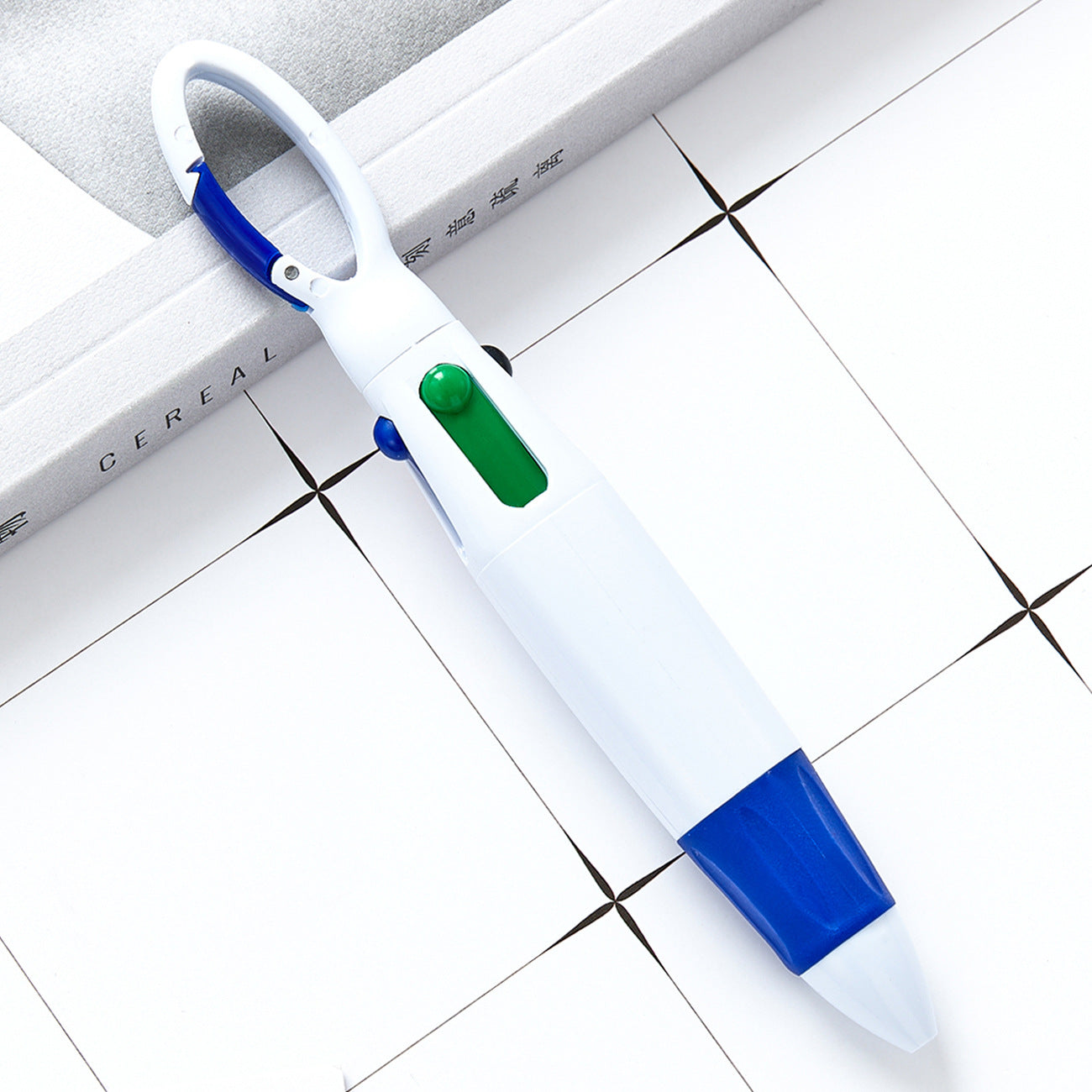 Wholesale four color custom plastic ballpoint pen portable pocket pen