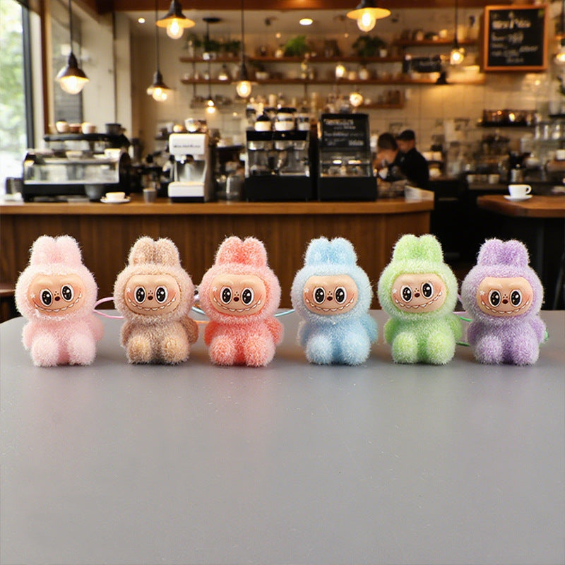 Wholesale 10pcs Flocked Plush Keychain Pendant Plush Doll Bag Accessory Mobile phone Chain