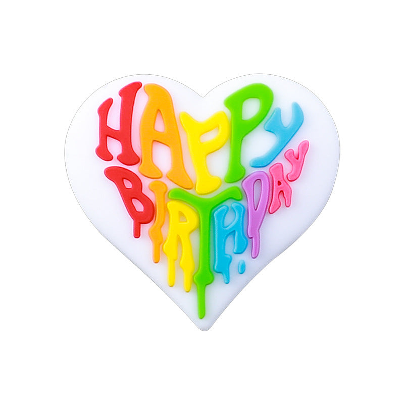 Wholesale 20pcs Happy Birthday Silicone Beads Focal Beads DIY Accessories ACC-BDS-RongFa018