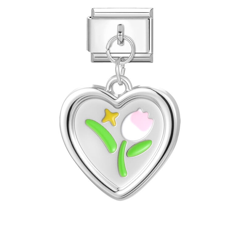 Wholesale Italian steel pendant bracelet module accessories necklace DIY