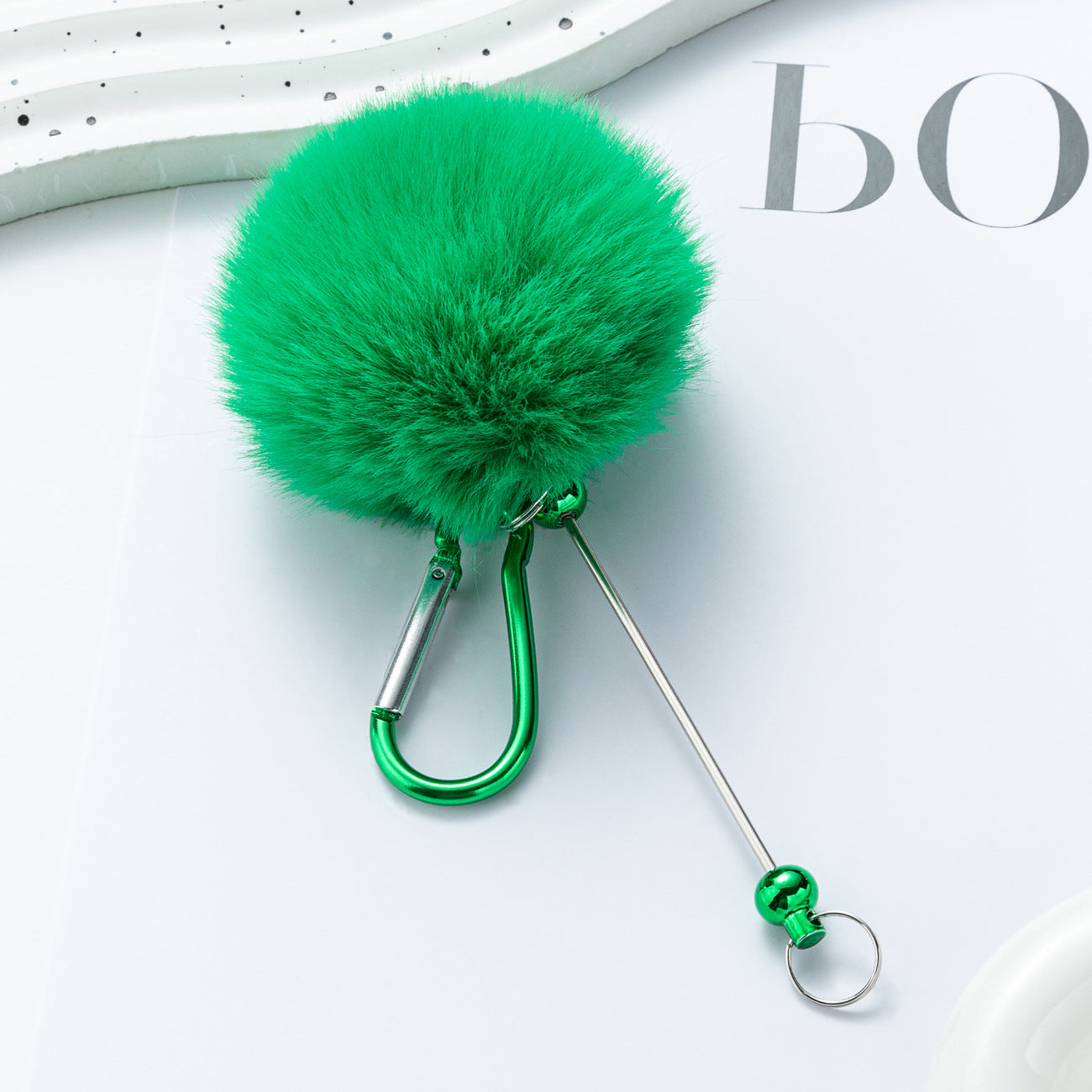 Wholesale DIY Beaded Pom Pom Keychain ACC-KC-HuaH015