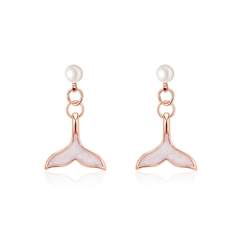 Wholesale mermaid tail jewelry suit clavicle chain earrings