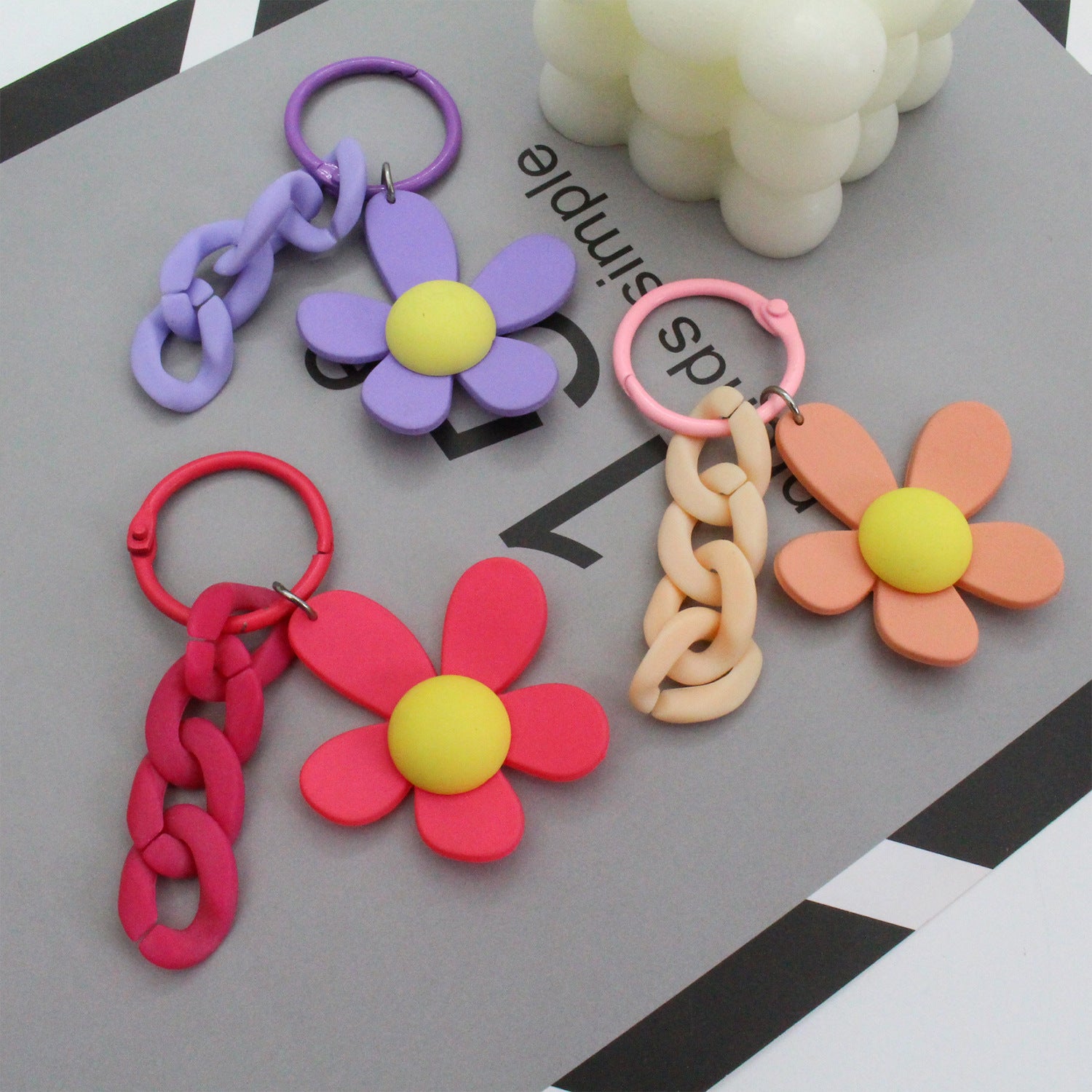 Wholesale Creative Flower Keychains ACC-KC-Jiuxing004