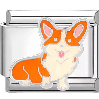 Wholesale  Italian Charm Bracelet 9mm DIY  Fox Leopard Print  Creative Stainless Steel Composable Bracelet