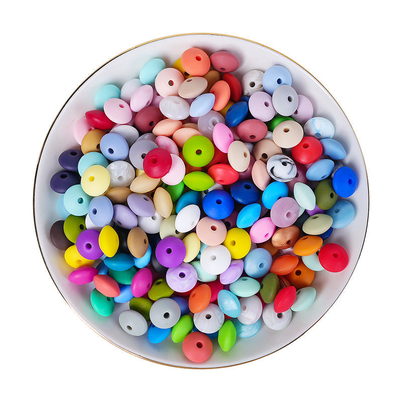 Wholesale 100PCS/PACK Small Spacer Beads 12mm Silicone Color Round
