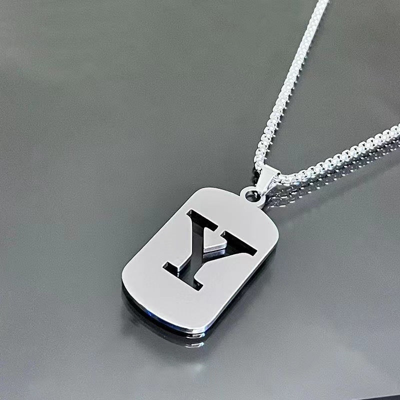 Wholesale  26 English letter necklace titanium steel chain