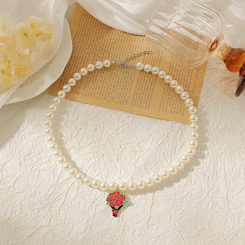 Wholesale Sunflower and Daisy Pollen Pearl Necklace