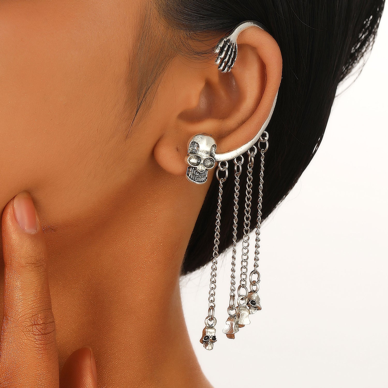 Wholesale Gothic Skull Earrings,  Rock Style Pierced Earrings for  Boutique Resale Fashion Accessory