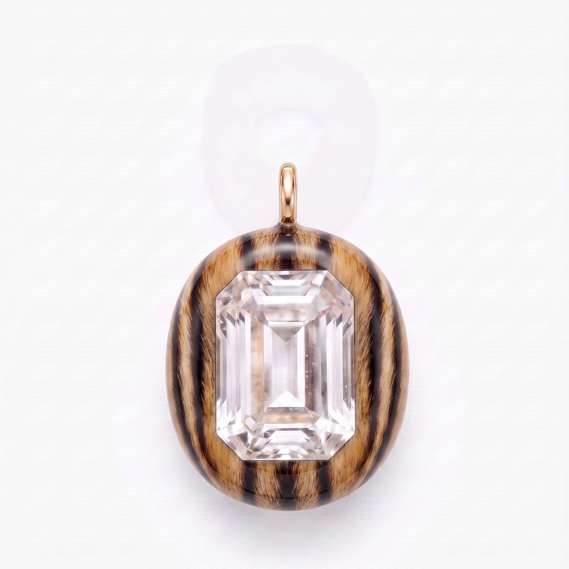 Wholesale Stainless Steel Zebra Pattern Pendant With Open Chain 18K Gold Tone Finish DIY Jewelry Accessory For Fashion Gift