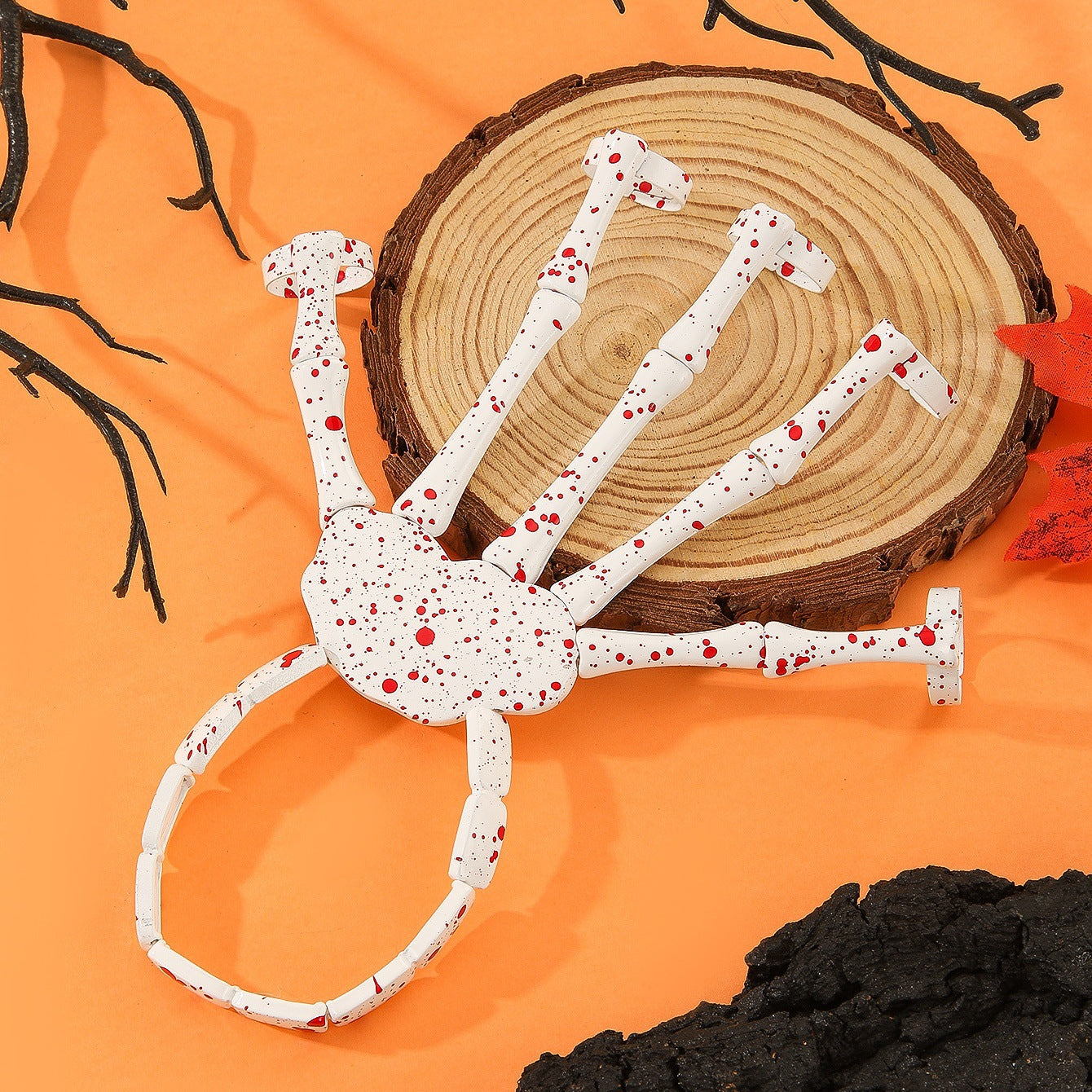 Wholesale  Gothic Punk Vampire Skeleton Pumpkin Skull Elastic Bangle Bracelet - Fashion Accessory for Party &  Everyday