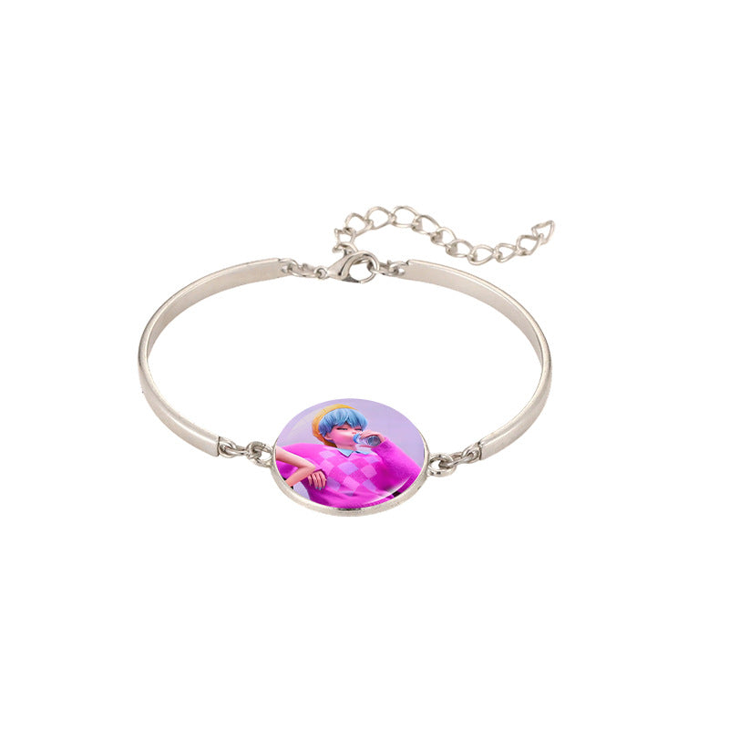 Wholesale Demon Hunters Time Gem Silver Bracelet kpop