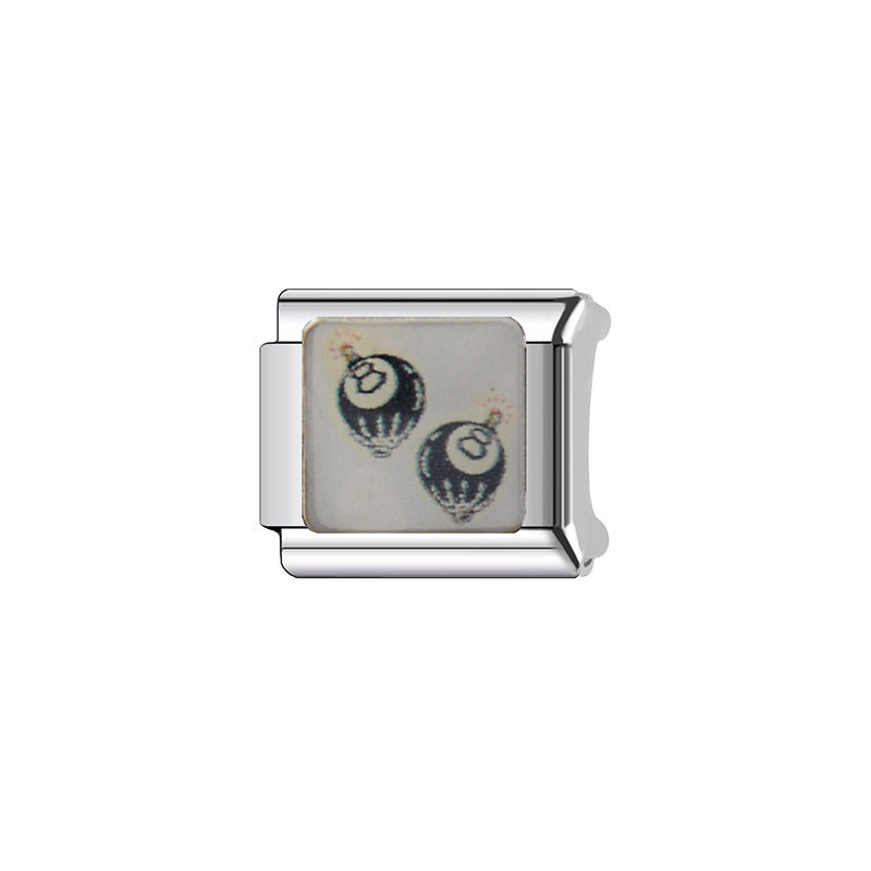 Wholesale Italian Charm Bracelet 9mm DIY Splicing Billiard Ball Pattern Stainless Steel Composable Bracelet