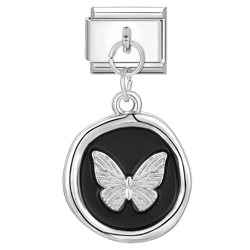 Wholesale Italian handmade pendant butterfly flower DIY jewelry