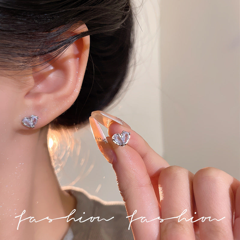 Wholesale Love Ear Nail Raising Flash Zircon  Earrings