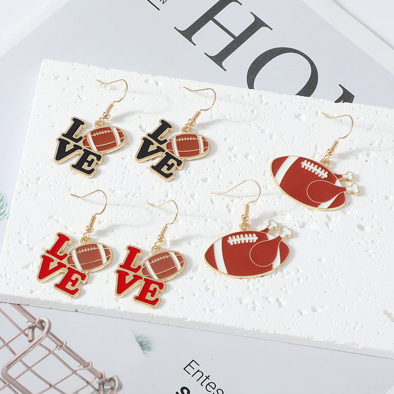 Wholesale Super Bowl Football Baseball Tennis Alloy Earrings