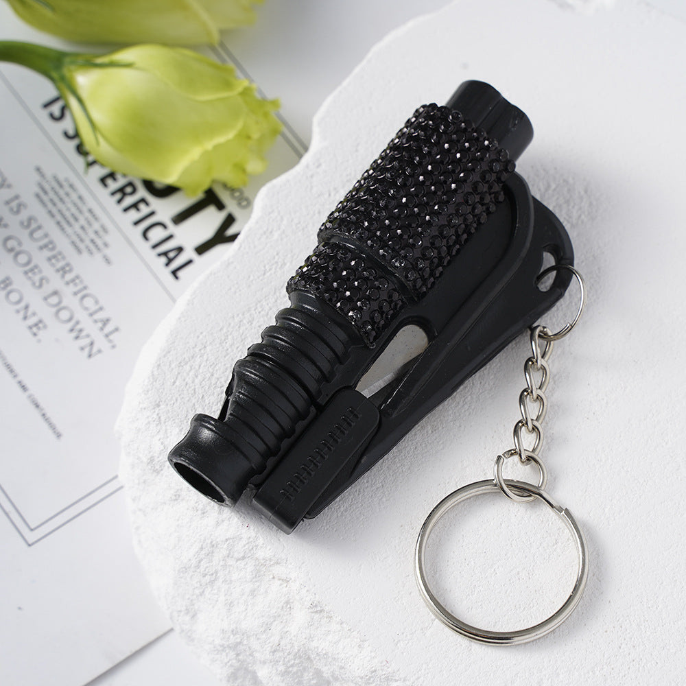 Wholesale Outdoor Safety Hammer Mini Car Diamond Keychain ACCVIP-KC-ZhiYa015