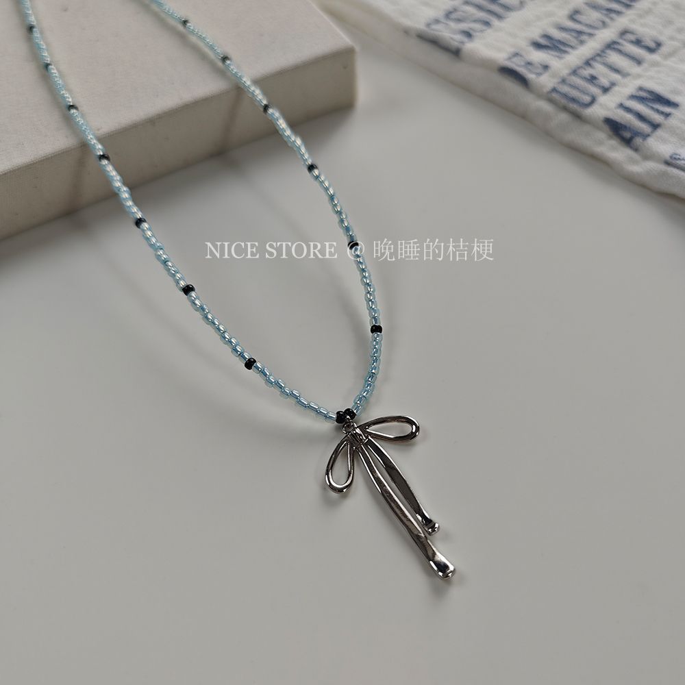 Wholesale  Bowknot Pearl Necklace Ballet Style Necklace