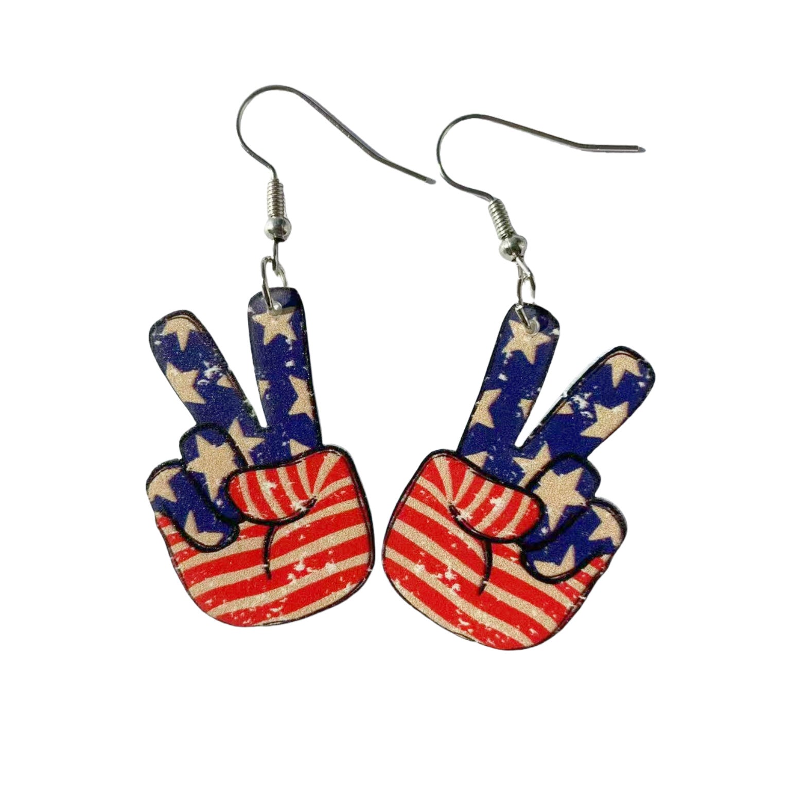 Wholesale Acrylic Earrings with the American Independence Day Flag Design