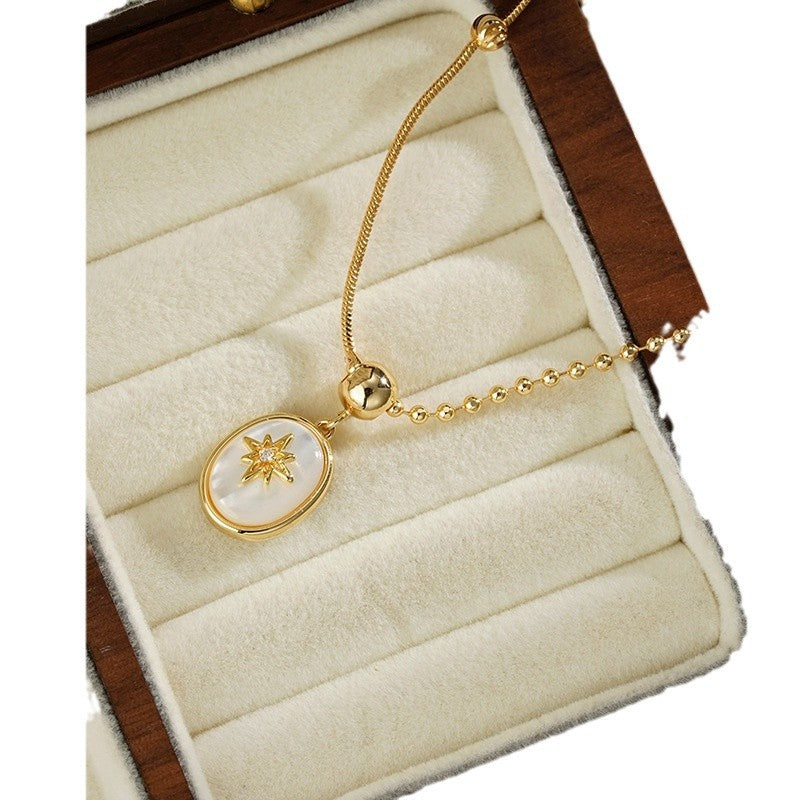 Wholesale Natural Fritillaria Bamang Star Pendant Necklace