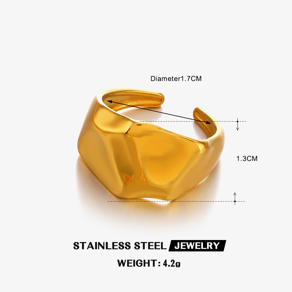 Wholesale  fashion stainless steel thick irregular shaped ring