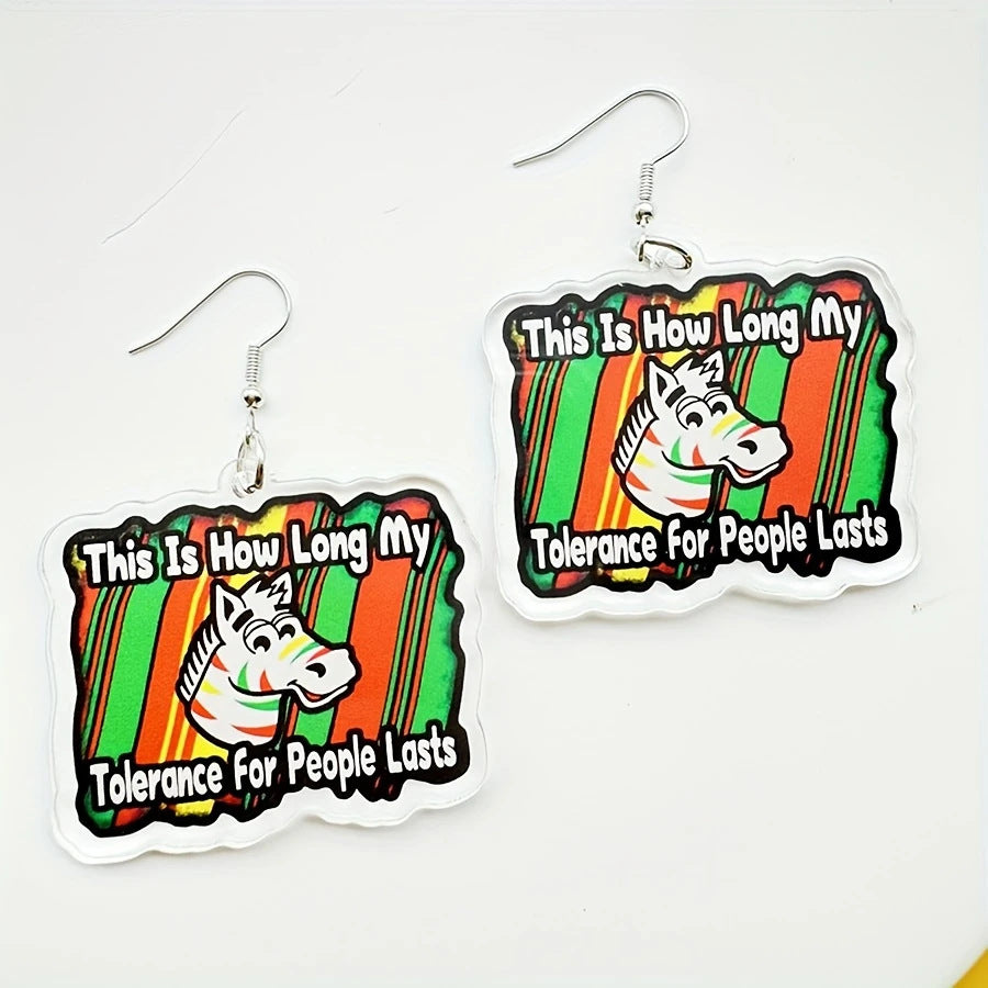 Wholesale English Color Acrylic Earrings
