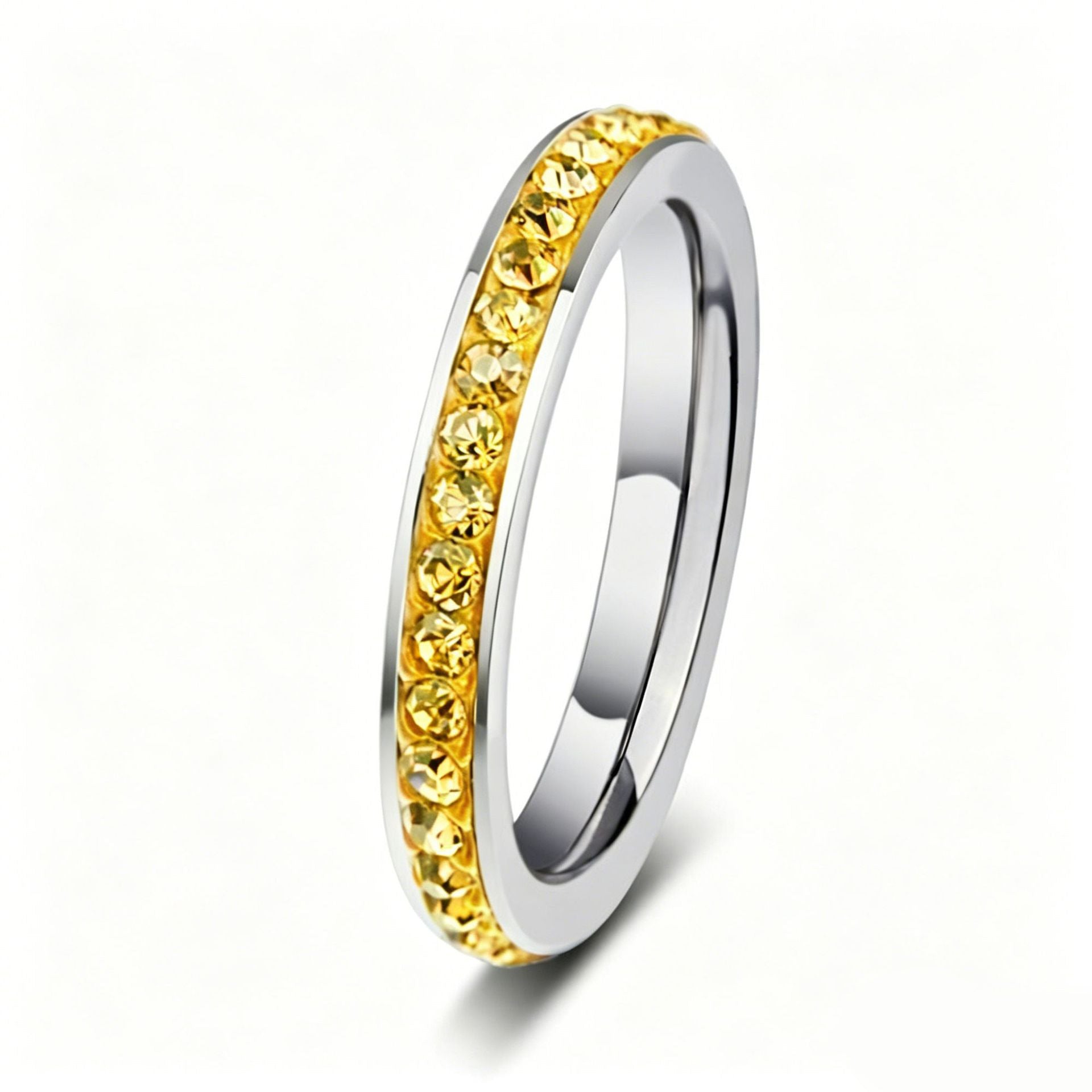 Wholesale Stainless Steel Colorful Inlay Rings Ins Style Couple Fashion Accessory