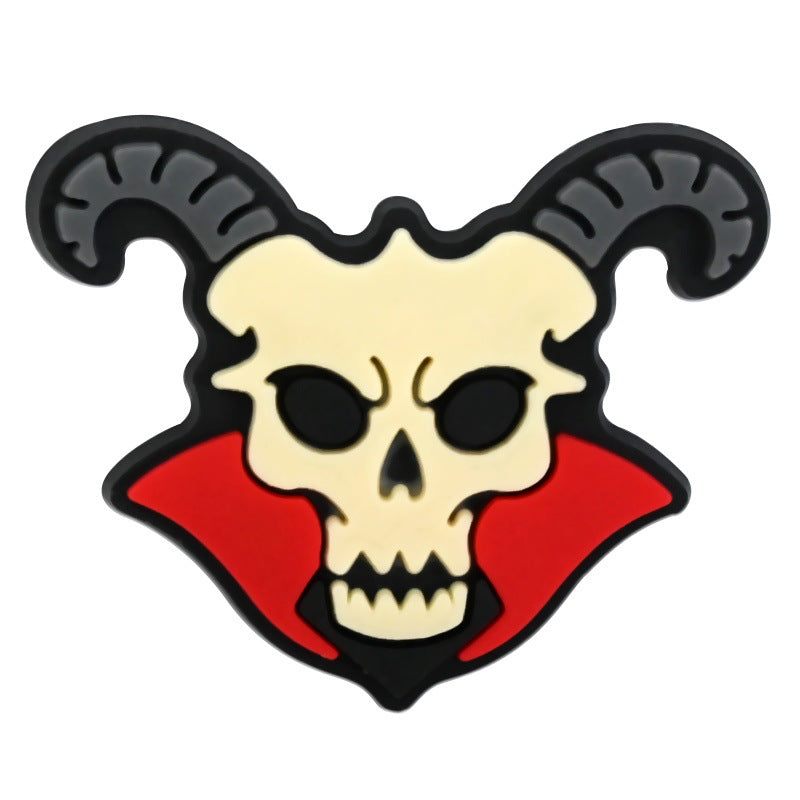 Decorazione casuale all'ingrosso della fibbia della scarpa in gomma morbida in PVC serie zucca da 100 pezzi