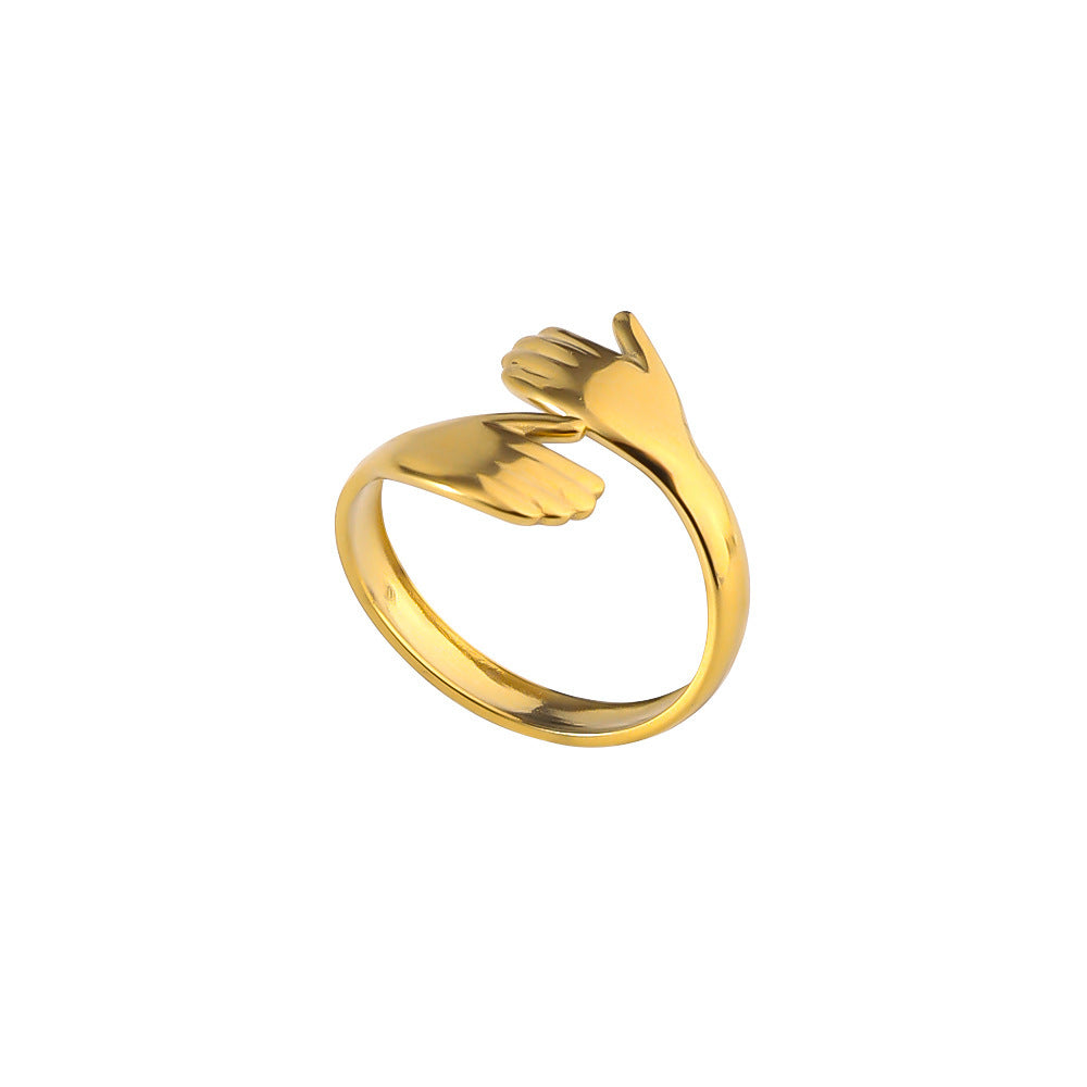 Wholesale titanium steel open adjustable finger ring