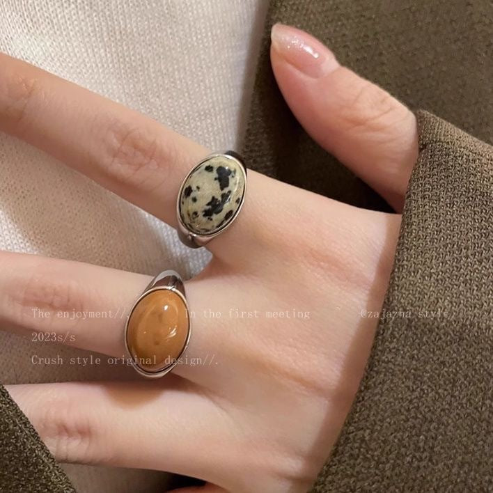 Wholesale natural stone open ring