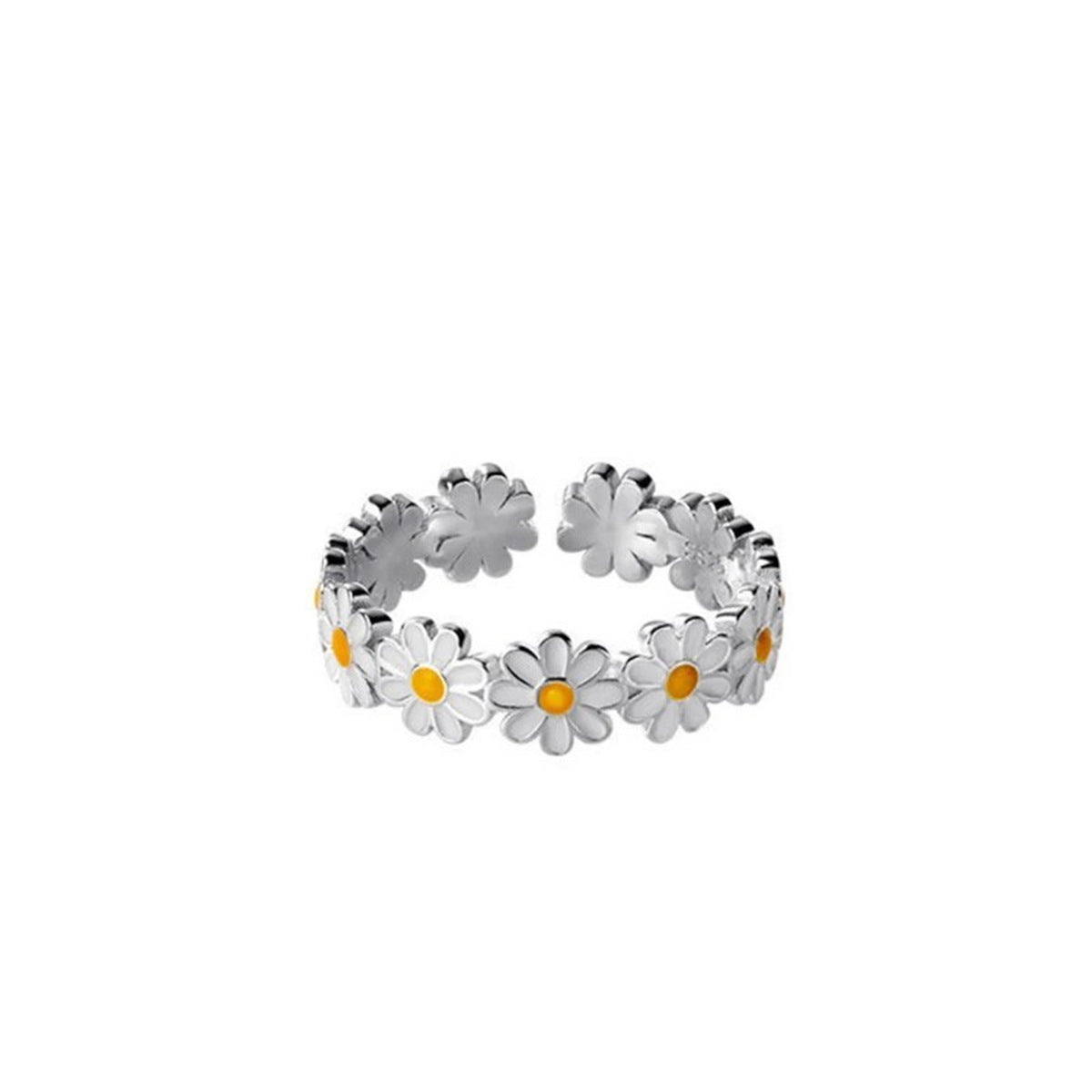 Wholesale Flower Resin Ring White Floral Design Adjustable Open Ring For Women Fashion Accessory For Everyday Wear And Gift Resale